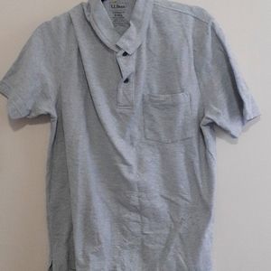 L.L.Bean grey short sleeve polo Size M